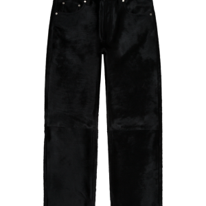 Calf hair denim tears pant