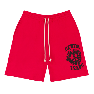 red denim tears shorts